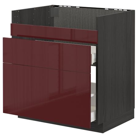 Напольный шкаф для мойки ХАВСЕН, 3 фасада, 2 ящика, 80x60 cm IKEA METOD МЕТОД, MAXIMERA МАКСИМЕРА 193.280.31