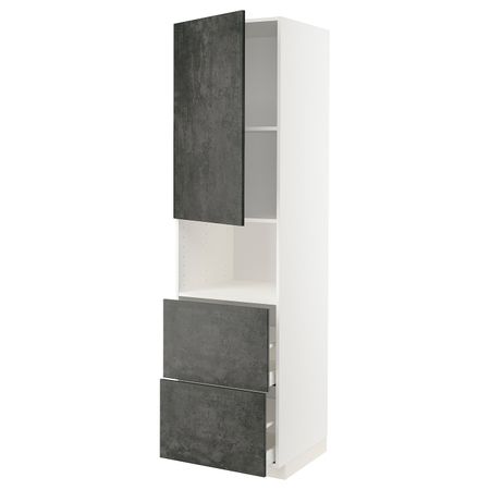Высокий шкаф для/СВЧ, дверца, 2 ящика IKEA METOD МЕТОД / MAXIMERA МАКСИМЕРА 594.414.88