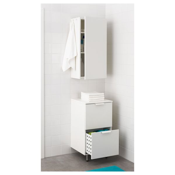 Шкаф навесной БЕРСЕН, белый (44 см) - схема-чертеж с размерами