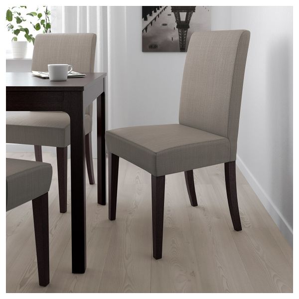 Стул, темно-коричневый, Нольхага серо-бежевый IKEA ХЕНРИКСДАЛЬ 492.272.62 - фото 3