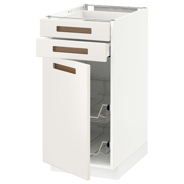 Напольный шкаф, дверца, 2 ящика, проволочных корзин МЕТОД / МАКСИМЕРА, белый, Мэрста белый - схема-чертеж с размерами