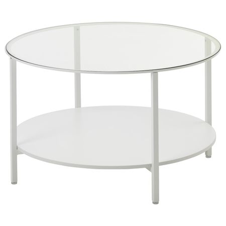 Журнальный стол, белый/стекло 75 см IKEA VITTSJÖ ВИТШЁ 003.833.05