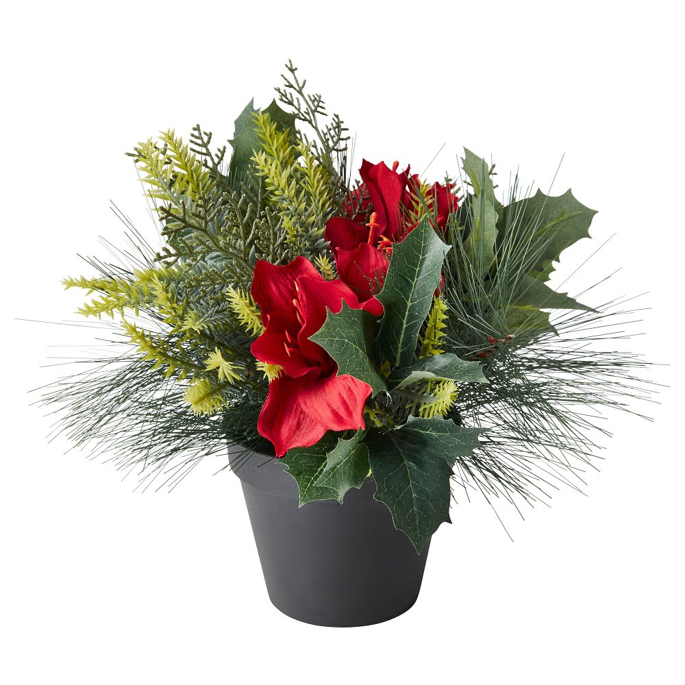Искусственное растение в горшке ФЕЙКА, оформление красный (12 см) - фото 1