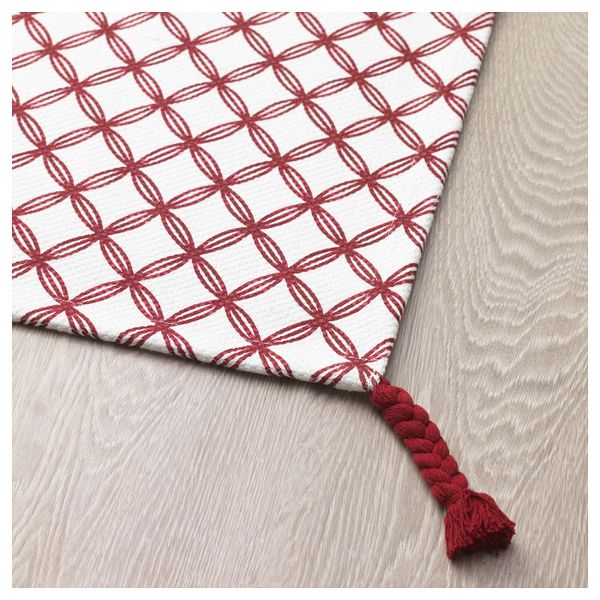 Ковер безворсовый, белый/красный, 80x150 см IKEA ВИНТЕР 2019 004.502.86 - фото 3