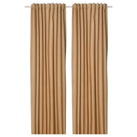 Гардины, 2 шт., 140x300 см, бежевый IKEA SANELA САНЕЛА 005.601.76