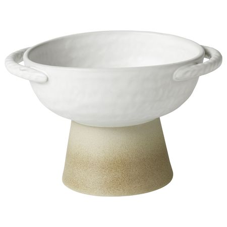 Сервировочная миска, бежевый белый/ручная работа 15 см IKEA LOKALT ЛОКАЛЬТ 604.978.94