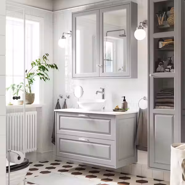 TÄNNFORSEN ТАННФОРСЕН / VÄSTERSJÖN ВЭСТЕРШЁН Шкаф с ящиками/раковина/смеситель - фото 2