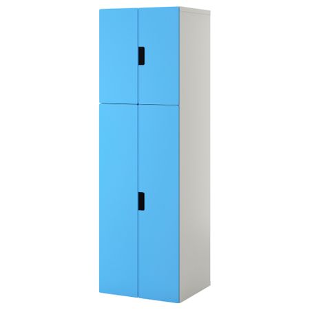 Комбинация для хранения с дверцами СТУВА, белый, синий (60x50x192 см)