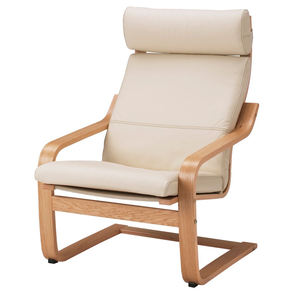 Кресло ПОЭНГ, дубовый шпон, Робуст Глосе светло-бежевый - фото 1