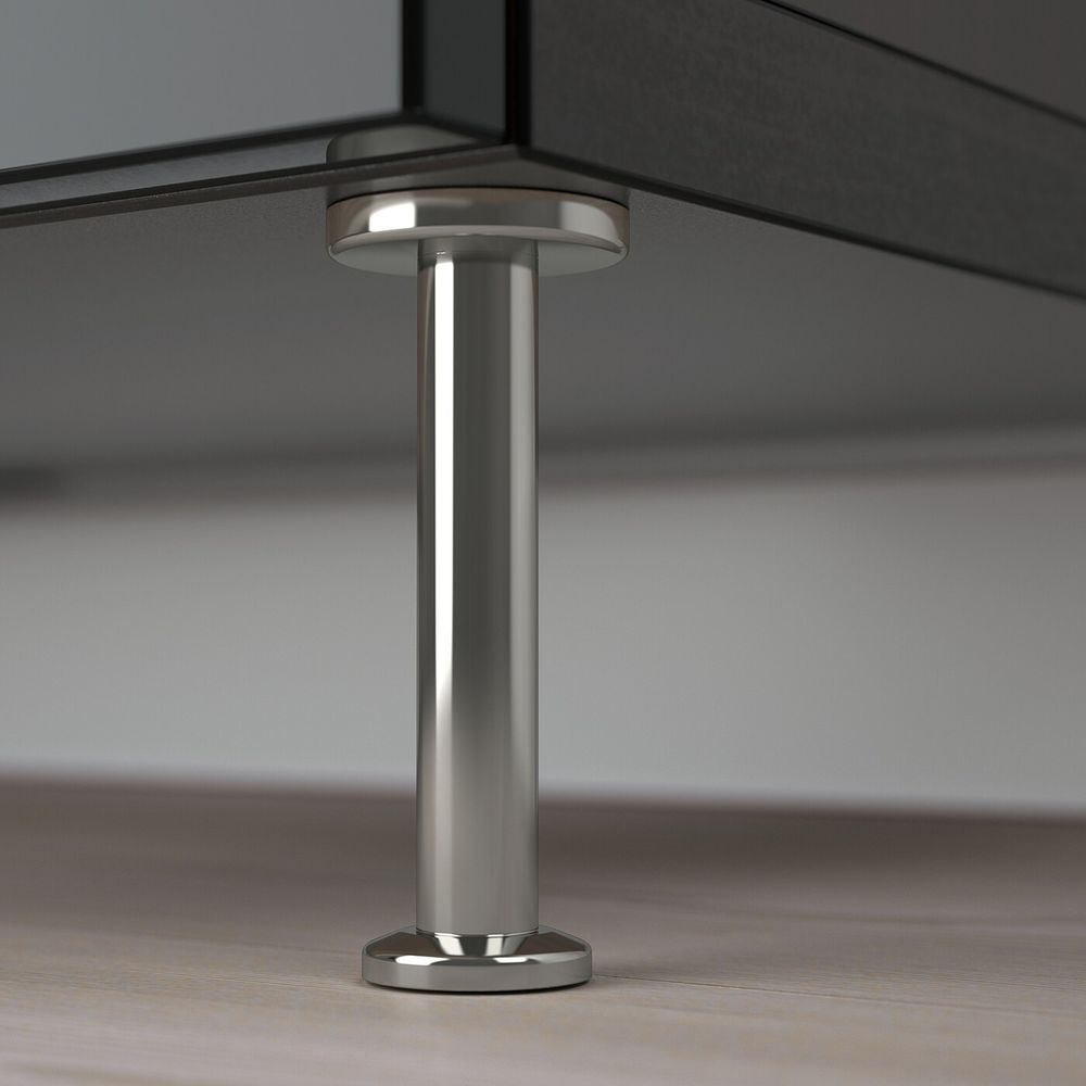 Комбинация для хранения с дверцами/ящ, черно-коричневый/СЕЛЬСВ/СТАЛЛАРП глянцевый, черный прозрачное стекло 120x42x240 см IKEA - фото 1