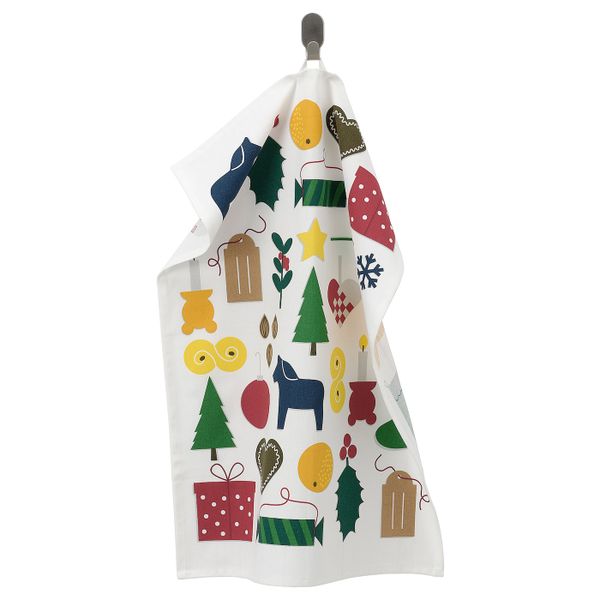 Полотенце кухонное, Рождественские узоры разноцветный 50x70 см IKEA VINTER 2021 ВИНТЕР 2021 404.988.23 - схема-чертеж с размерами