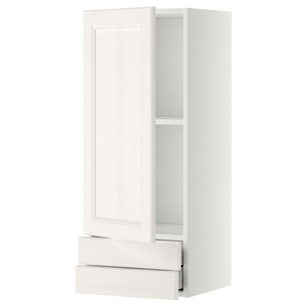 Навесной шкаф с дверцей, 2 ящика МЕТОД / МАКСИМЕРА, белый, Лаксарби белый - фото 1