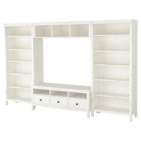 Шкаф для ТВ, комбинация, 326x197 см, белая морилка IKEA HEMNES ХЕМНЭС 792.995.54