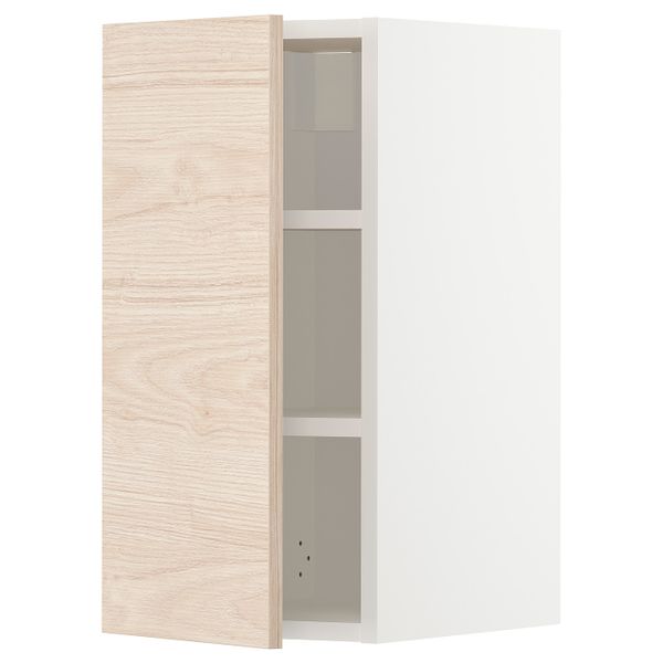 Навесной шкаф с полками, белый/Аскерсунд под светлый ясень 30x60 см IKEA METOD МЕТОД 394.471.08 - фото 1