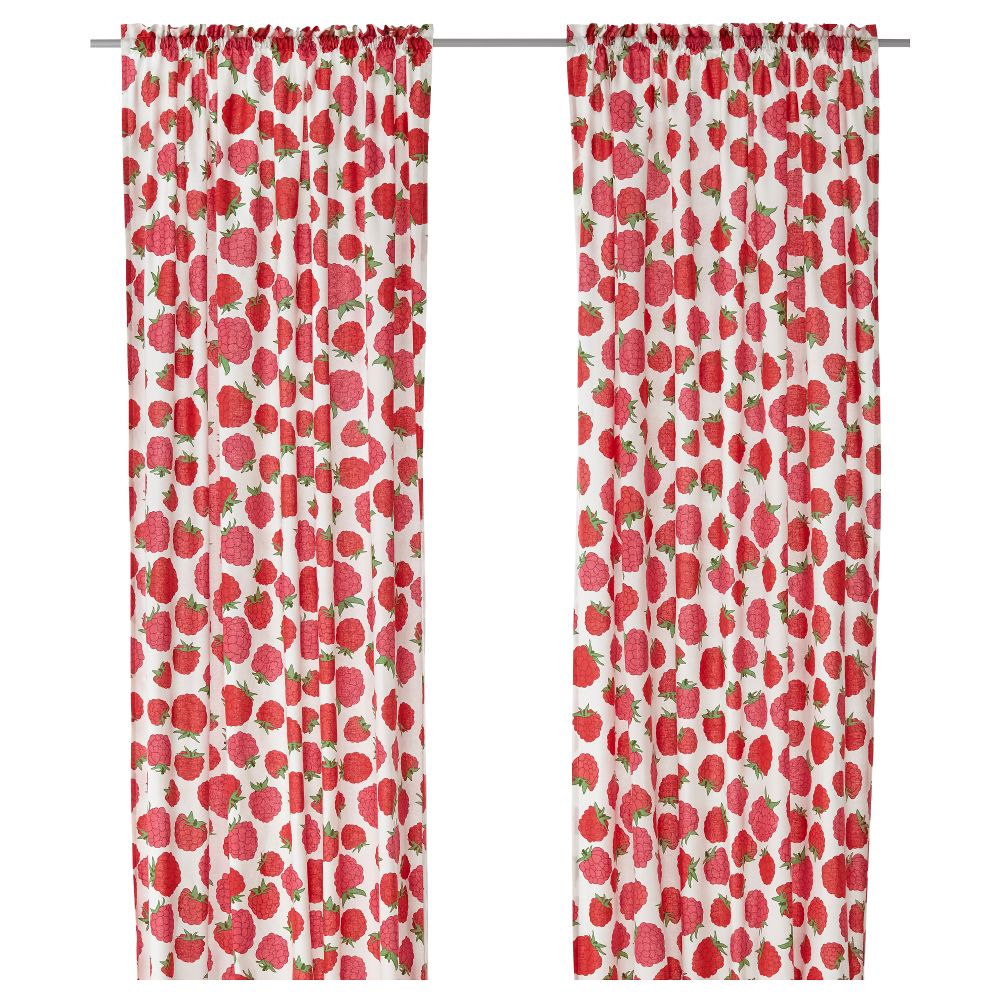 Гардины, 1 пара СОММАР 2015, орнамент "малина" (145x270 см) - фото 1