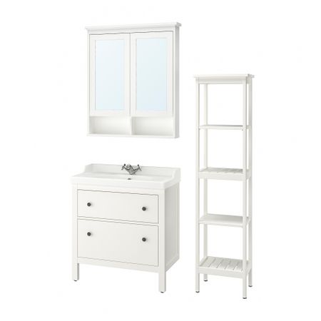 Комплект мебели для ванной, 5 предмета, 82 см, белый, РУНШЕР смеситель IKEA HEMNES ХЕМНЭС, RÄTTVIKEN РЭТТВИКЕН 793.881.21