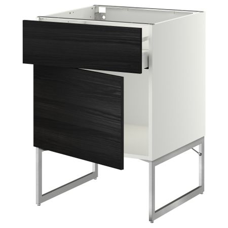 Напольный шкаф с ящиком, дверью МЕТОД / МАКСИМЕРА, белый, Тингсрид черный