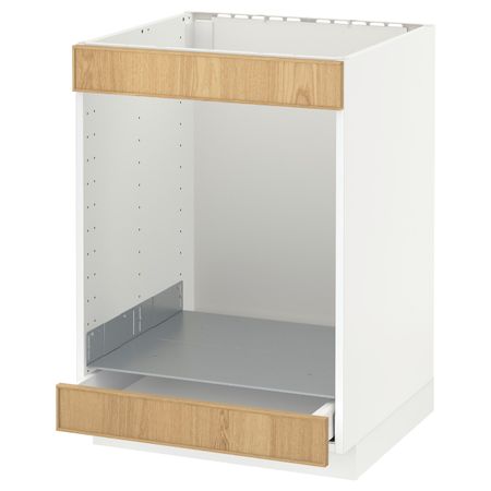 Напольный шкаф для варочной панели+духовки/ящ, белый/Экестад дуб 60x60 см IKEA METOD МЕТОД / MAXIMERA МАКСИМЕРА 492.349.55