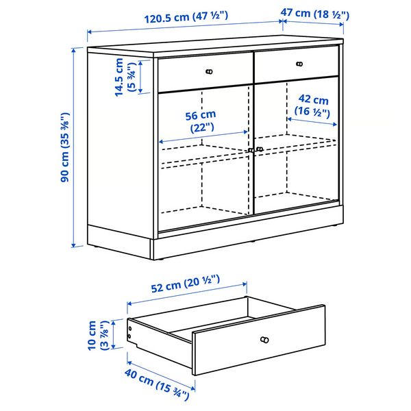 IKEA, дополнительный ракурс - схема-чертеж с размерами