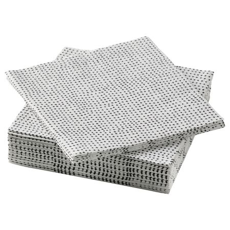Салфетка бумажная, точечный/черный 24x24 см IKEA VINTERSNÖ ВИНТЕРСНЁ 905.110.49