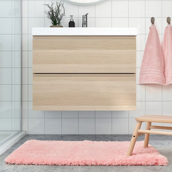 ALMTJÄRN Коврик для ванной - розовый 60x90 см - схема-чертеж с размерами