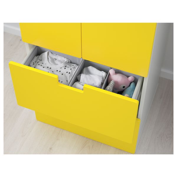 Комбинация для хранения с дверцами, ящиками СТУВА, белый, желтый (60x50x192 см) - фото 3