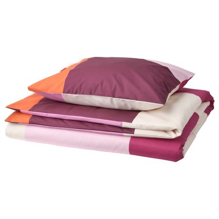 Пододеяльник и наволочка, розовый, 150x200, 50x60 см IKEA BRUNKBRUNKRISSLA БРУНКРИСЛА БРУНКРИСЛА 205.582.95