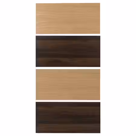 MEHAMN 4 панели д/рамы раздвижной дверцы - темно-коричневый под дуб/под дуб 100x201 см