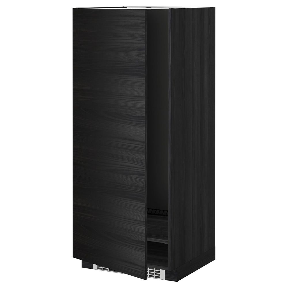 Высокий шкаф для холодильник/мороз, черный, Тингсрид черный 60x60x140 см IKEA МЕТОД 092.333.59 - фото 1
