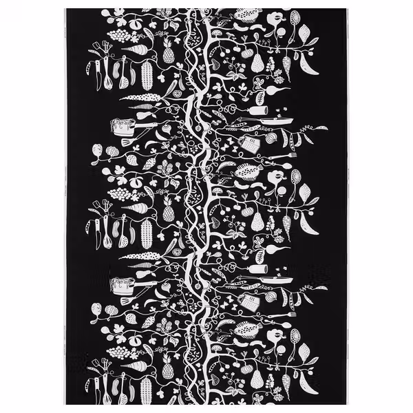 PIPDÅN Отрез ткани - чёрный/белый 150x300 см - фото 1