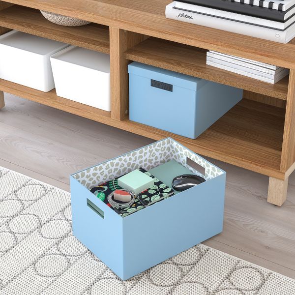 Коробка с крышкой, синий 25x35x20 см IKEA TJENA ТЬЕНА 804.953.61 - фото 4