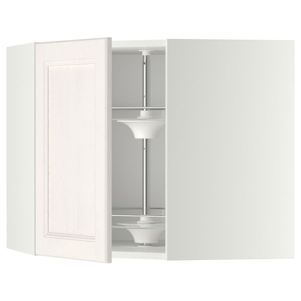 Угловой навесной шкаф с вращающейся секцией МЕТОД, белый, Лаксарби белый - схема-чертеж с размерами