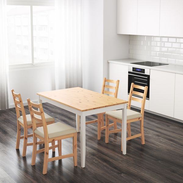 Стол, светлая морилка антик/белая морилка 118x74 см IKEA LERHAMN ЛЕРХАМН 204.442.56 - фото 8