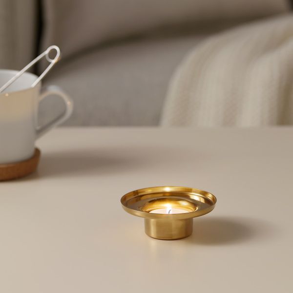 Подсвечник для греющей свечи, золотой, 3 см IKEA ГЛИТРИГ 403.941.61 - фото 3