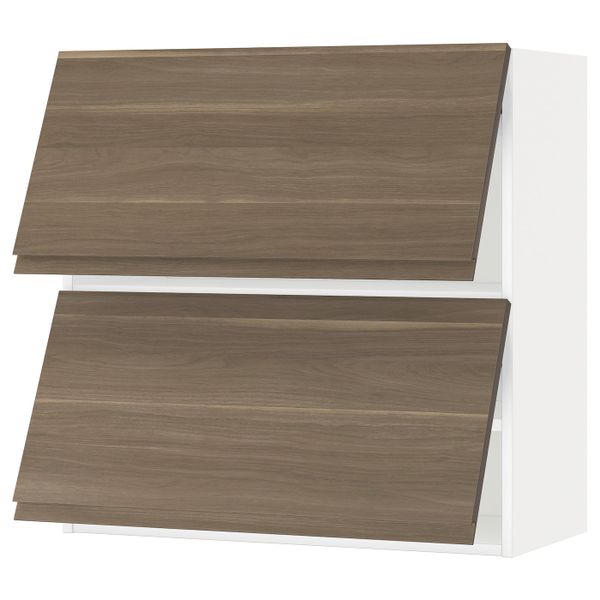 Навесной шкаф, 2 дверцы, горизонтал, белый/Воксторп грецкий орех 80x80 см IKEA МЕТОД 292.247.97 - схема-чертеж с размерами