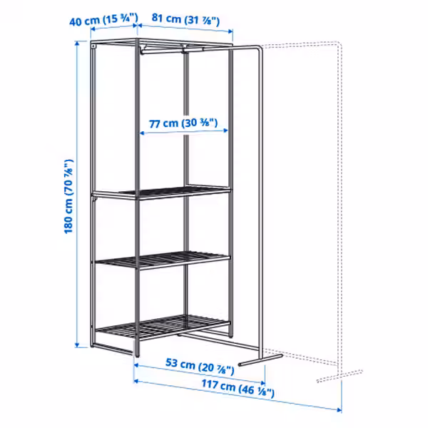IKEA, дополнительный ракурс - схема-чертеж с размерами