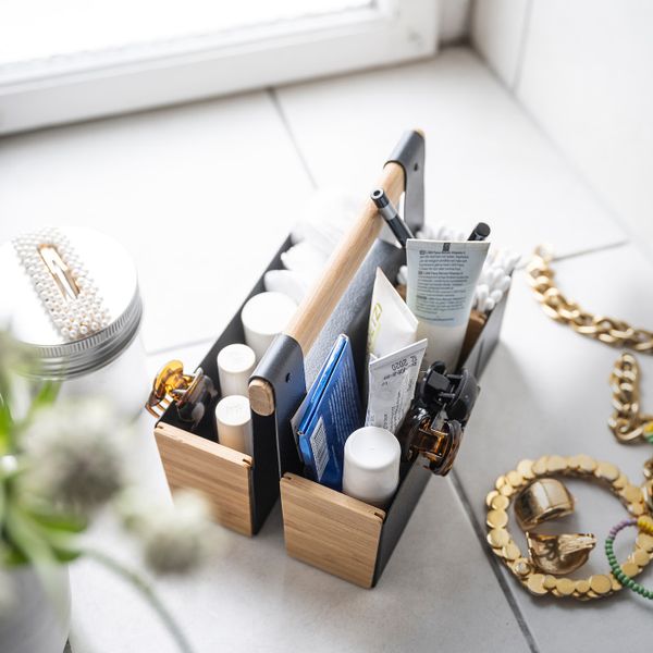 Подставка для канцелярских принадлежн, бамбук/черный 18x13 см IKEA ANILINARE АНИЛИНАРЕ 204.682.66 - фото 3