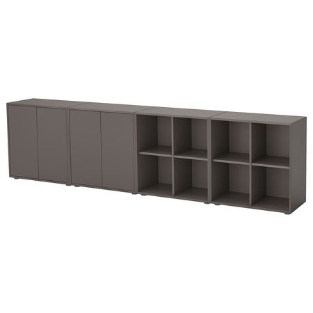 EKET Комбинация шкафов с ножками - темно-серый/темно-серый 280x35x72 см