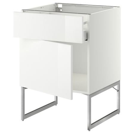 Напольный шкаф с ящиком, дверью МЕТОД / МАКСИМЕРА, белый, Рингульт белый