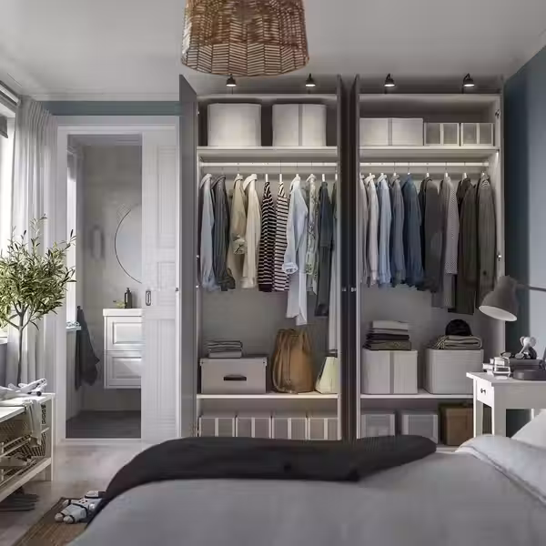 PAX / GULLABERG Гардероб, комбинация - белый/серый 200x60x236 см - фото 3