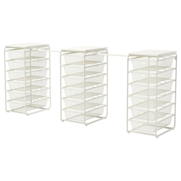 Рама, сетчатые корзины, штанга АЛЬГОТ, белый (199-239x60x102 см) - схема-чертеж с размерами