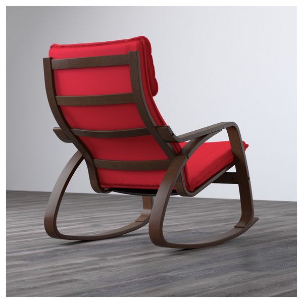Кресло-качалка ПОЭНГ, коричневый, Ранста красный - фото 3