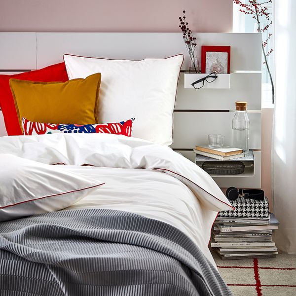 Пододеяльник и 1 наволочка, белый, красный 150x200/50x70 см IKEA KUNGSBLOMMA КУНГСБЛОММА 104.231.79 - фото 2