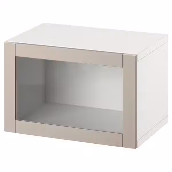 BESTÅ Комбинация настенных шкафов - белый/Sindvik светлый серо-бежевый 60x42x38 см - фото 1