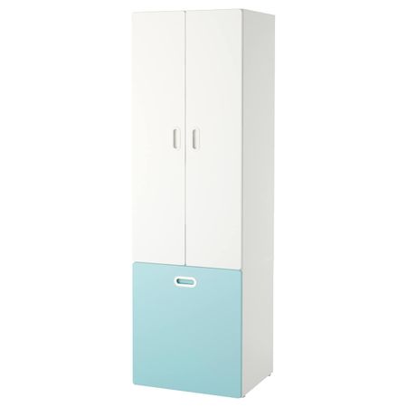 Гардероб с отделением для/игрушек, белый/голубой 60x50x192 см IKEA СТУВА / ФРИТИДС 292.796.62