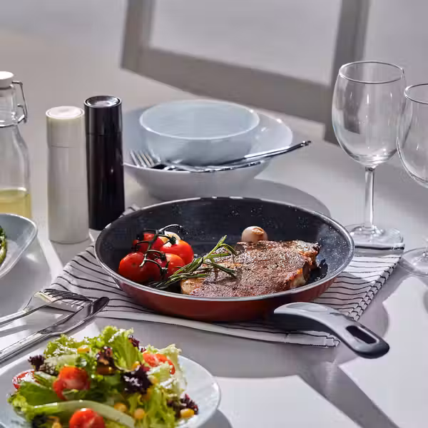 HEMLAGAD Сковорода - антипригарное покрытие красный 24 см - фото 4