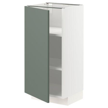 Напольный шкаф с полками, белый/Бодарп серо-зеленый 40x37 см IKEA METOD МЕТОД 494.451.75