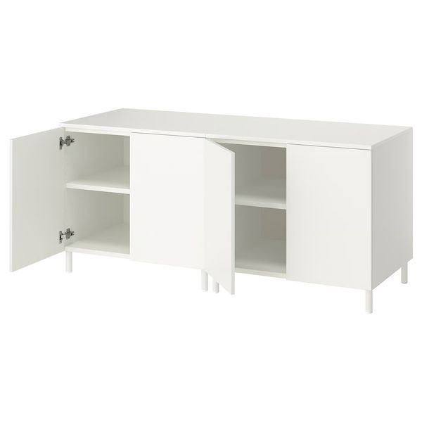 PLATSA Комбинация для хранения с дверцами - белый/Fonnes белый 160x57x73 см - фото 1