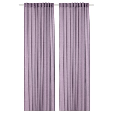 Гардины, 1 пара, сиреневый 145x300 см IKEA ХИЛЬЯ 104.250.22