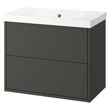 HAVBÄCK / ORRSJÖN Шкаф с ящиками и раковиной - темно-серый 82x49x69 см